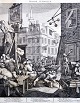Hogarth, William (1697 - 1764) England: Beer Street. Copper engraving. Signed 1750. 37 x 30 ...