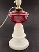 Opaline oil lamp 19.c. later changed to electric. Item No. 510637