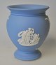 Wedgewood blue jasper bisquit porcelain vase, 20th century England. Decorated with classic ...