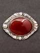 0.800 silver vintage Brooch 5 x 4 cm. with agate subject no. 511464