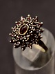 Gold-plated silver ring size 57 with numerous garnets item no. 511535
