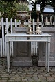 Old French console table with small drawer.The table is in light gray color with a fine patina ...