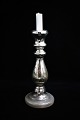 Large 19th century candlestick in poor man's silver / Mercury Glass with fine old patina. ...