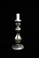 19th century candlestick in pauper's silver / Mercury Glass with fine old patina. Height: 24cm.