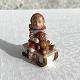 Royal Copenhagen, Christmas pixie, Santa girl and teddy bear on sled #764, 5cm wide, 6cm high, ...