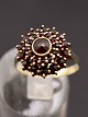 Gold-plated silver ring size 62 with numerous garnets item no. 513129