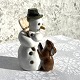 Royal Copenhagen, Snowman with hare #017, 13.5cm high, 9cm wide, 1st grade, Design Allan ...