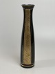Elegant Art Deco glass vase, 1930s-1940s. Black/burgundy with gold.The vase appears black, ...