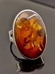 Sterling silver ring size 61 with amber 2.7 x 1.6 cm. Item No. 515510