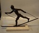 Skier Nordic  25 x 42 cm - bronze on marble base 12.5 x 22.5 cm Signed Kelsey ...
