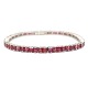 Georg Jensen; A tennis bracelet made in 18k white gold set with rubies. 62 carré-cut rubies, ...