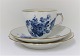 Royal 
Copenhagen. 
Blue flower 
with gold. 
Coffee cup 
(1870) - saucer 
- cake plate 
(1626) diameter 
...