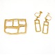 Set of 14kt gold brooch and earrings by Sven Haugaard, DenmarkSize brooch: 2,8x3,8cm