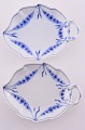 Empire B&G porcelain. B&G Empire, leaf-shaped dishe no. 198. Length 19cm. 7 1/2 inches. 2 ...