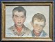 Krøyer, Peter Severin (1851 - 1909) Denmark: Portrait of two boys. Color lithography. Signed: PS ...