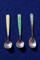 Salt spoons of 
Danish sterling 
silver with 
enamel, in a 
good used 
condition. 
Hallmark: ...