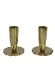 Pair of Art Deco brass candleholders from Vendor, Copenhagen. Signed E.L. Circa 1940s. In the ...