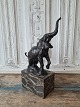 Bronze figure of an elephant mounted on a marble plinth by Milo - Miguel Fernando Lopez - ...