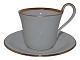 Bing & Grondahl  Jet'aime, white high handle coffee cup with gold edge and saucer.Decoration ...
