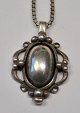 Georg Jensen year jewelery 1989, pendant, Copenhagen, Denmark. Sterling silver with chain. ...
