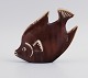 Gunnar Nylund (1904-1997) for Rörstrand. Fish in glazed ceramics. Beautiful glaze in brown ...