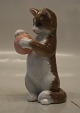 0669 RC Standing upright cat holding a ball in its paw 11.5 cm  (1249669) Royal Copenhagen In ...