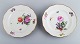 Royal 
Copenhagen 
Saxon Flower. 
Two dinner 
plates with 
hand-painted 
flowers and 
gold ...