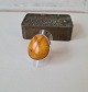 Vintage silver ring with large polished amber lump. Stamp 925 - WKDimension on the amber ...