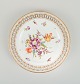 Antique Meissen openwork plate in hand-painted porcelain with flowers and gold decoration. Late ...