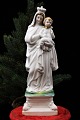 Decorative, old porcelain Madonna figure of the Virgin Mary with the baby Jesus. Height: 25cm.