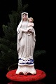 Decorative, old porcelain Madonna figure of the Virgin Mary with the baby Jesus. Height: 22cm.