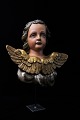 Decorative, 
antique 19th 
century angel 
with wings in 
carved wood 
with fine 
original 
painting and 
...