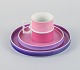 Arzberg, Germany, Chromatics coffee set with mug and two plates in shades of purple and ...