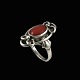 Chr. Veilskov - Copenhagen. Art Nouveau Silver Ring with Coral.Designed and crafted by Chr. ...