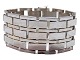 14 Carat white gold, wide Block bracelet with seven rows. Heavy quality.PLEASE NOTE THAT ...