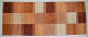 Milford, Sweden, pure wool rug. Geometric fields in red, orange and white shades. ...