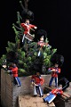 Old Christmas 
tree 
decorations in 
the form of 
small Royal 
Guards in felt 
clothes and fur 
hats. ...