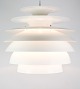 The white lacquered Kugle lamella lamp is a lamp with a spherical lamp body that is lacquered in ...