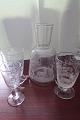 Water carafe and 3 glasses with the motiv of a deer/hart2 Grogg/Toddy-glasses and 1 glass for ...