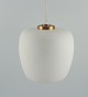 Fog & Mørup 
pendant in 
frosted opal 
glass with 
brass mounting.
Mid 20th 
century.
Measures: D 
...