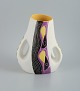Vallauris, 
Unique ceramic 
vase in organic 
form. Hand 
painted with 
abstract ...