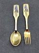 Michelsen 
Christmas 
spoon/fork 1966 
gold-plated 
sterling silver 
item no. 522314