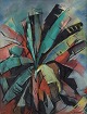 Swedish artist.Abstract composition.Oil on canvas.Indistinctly signed.Dated 1958.In ...