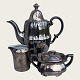 WMF, Germany, Trio set, Coffee pot, Sugar bowl and creamer, Porcelain with silver metal glaze, ...