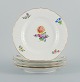 Royal 
Copenhagen 
Saxon Flower. 
Five dinner 
plates in 
hand-painted 
porcelain with 
flowers and ...