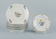 Royal 
Copenhagen, 
Saxon flower, 
nine plates 
consisting of 
seven lunch 
plates and two 
smaller ...