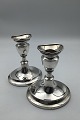 Svend Toxværd Silver Candlesticks (2) Measures H  12.5 cm (4.92 inch) Combined weight (filled) ...