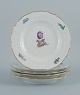 Royal 
Copenhagen 
Saxon Flower. 
Five dinner 
plates in 
hand-painted 
porcelain with 
flowers and ...
