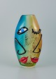 Murano, Venice.Large vase in Picasso style in mouth-blown art glass.1980s.In excellent ...