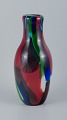 Large mouth-blown Murano vase in art glass.Multicolored in a modern design.Approx. ...
